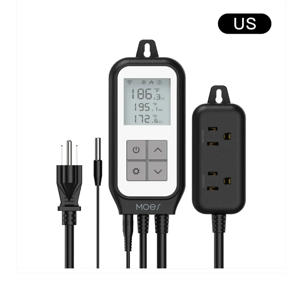 WiFi Digital Temperature Controller Thermostat Outlet Plug Heating and Cooling Mode US/EU 