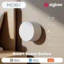 MOES Tuya Zigbee Smart Scene Switch Rotary Button Wireless Remote Control Light RGB Dimmable Adjustable 5 Actions Home Scenarios