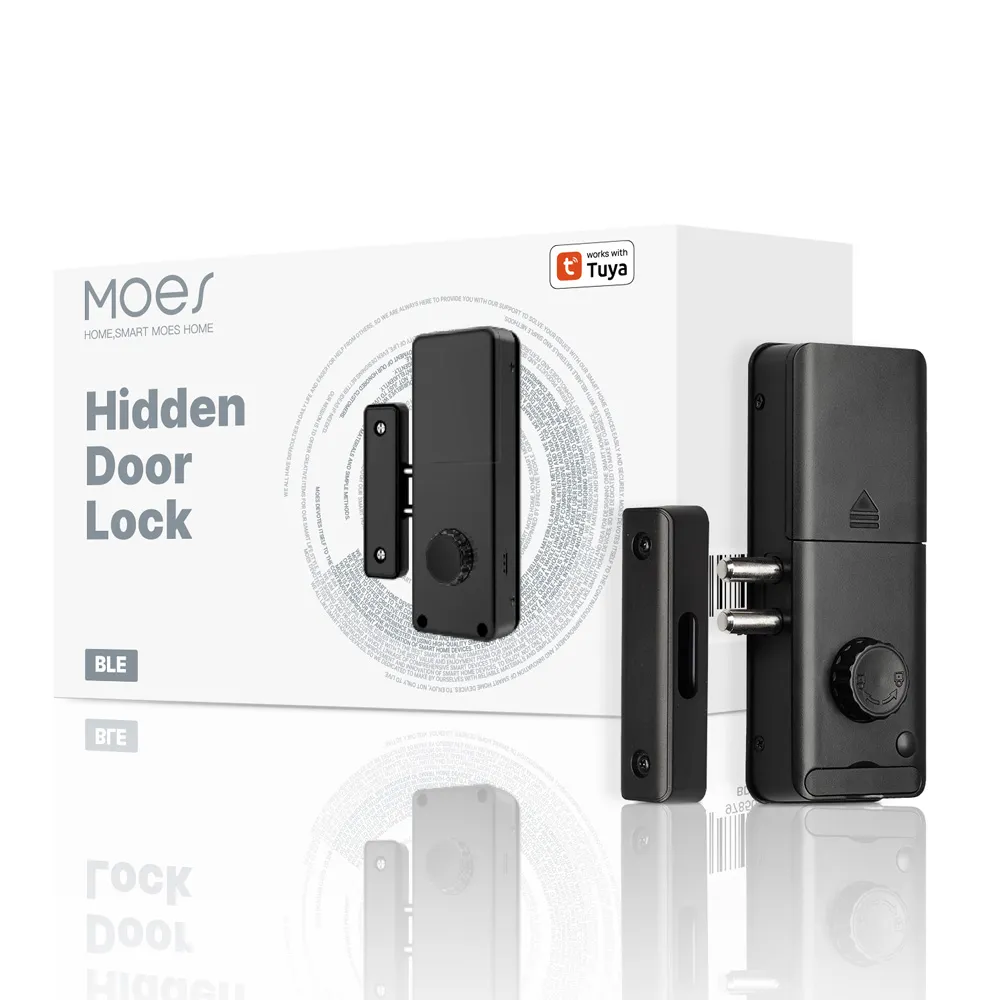 MOES Tuya Smart Door Lock Concealed Invisible Type IC Access Card APP Remote Unlock Electronic for Wooden Glass Door