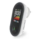 Carbon Monoxide & Natural Gas Detector Plug in, 4 in 1 Temperature Humidity Sensor Built-in Alarm Sound Warning(Non-Smart)