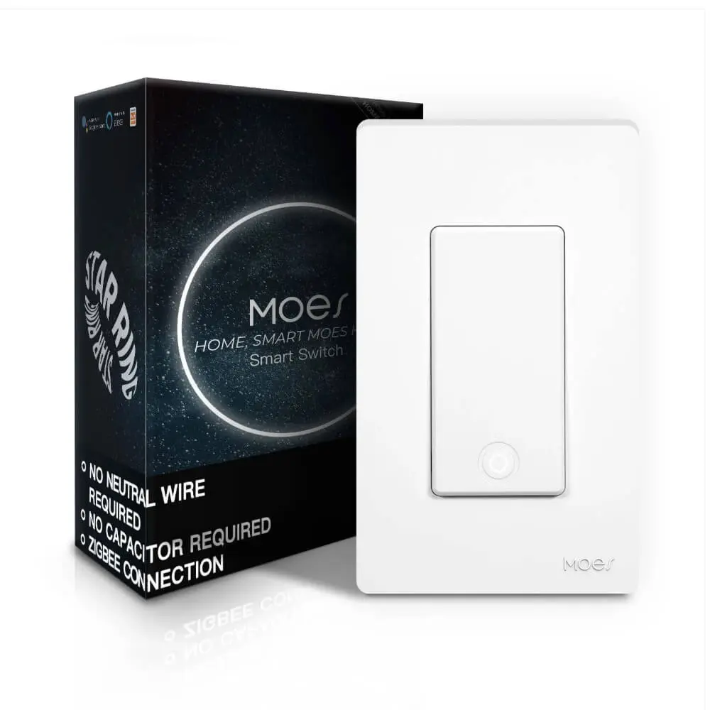 Star Ring ZigBee Smart Light Switch – Single Pole, No Neutral & No Capacitor 