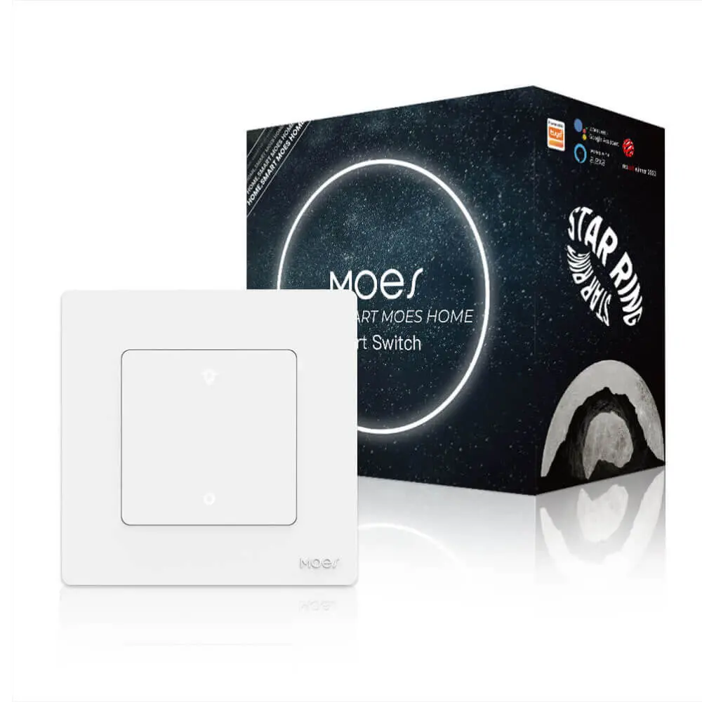 [ZS-SR-EUD-WH] Star Ring ZigBee Smart Dimmer Switch – Light Dimming, Alexa & Google Home, 1-3 Gang (White, 1Gang)