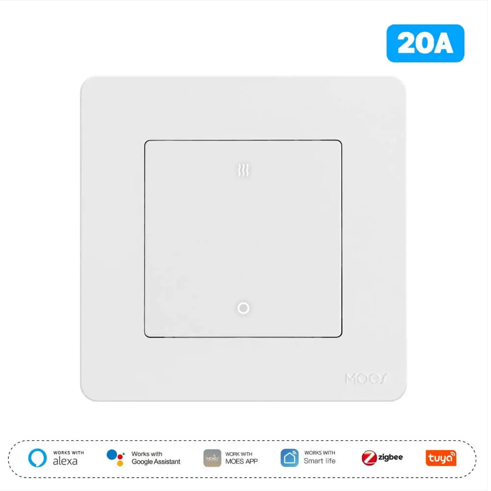 Star Ring ZigBee Smart Double Pole Heater/AC Switch – 20A High Load, Power Monitor, EU Standard