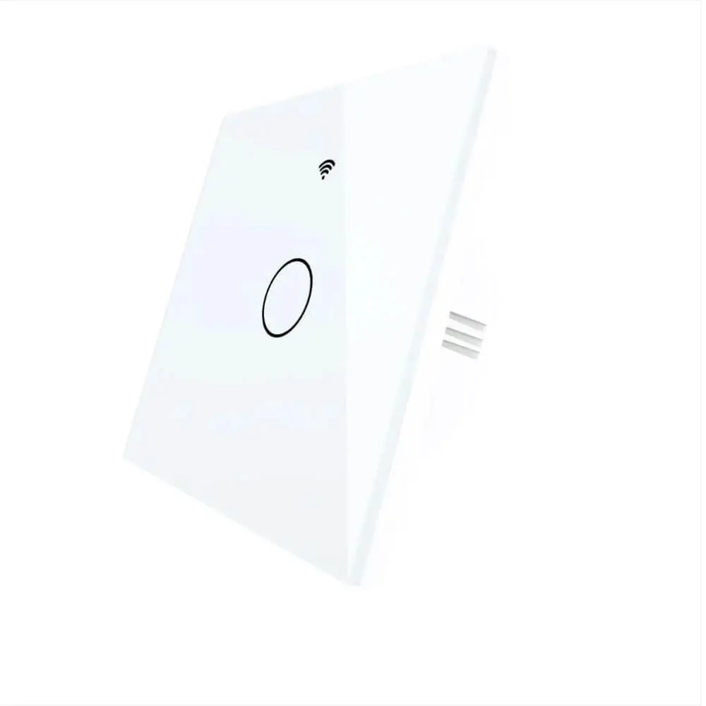 [WRS-EU1-WH] WiFi RF433 Smart Touch Light Switch – 1/2/3/4 Gang, 2-Way Multi-Control, Neutral Wire Required EU  (White, 1Gang)