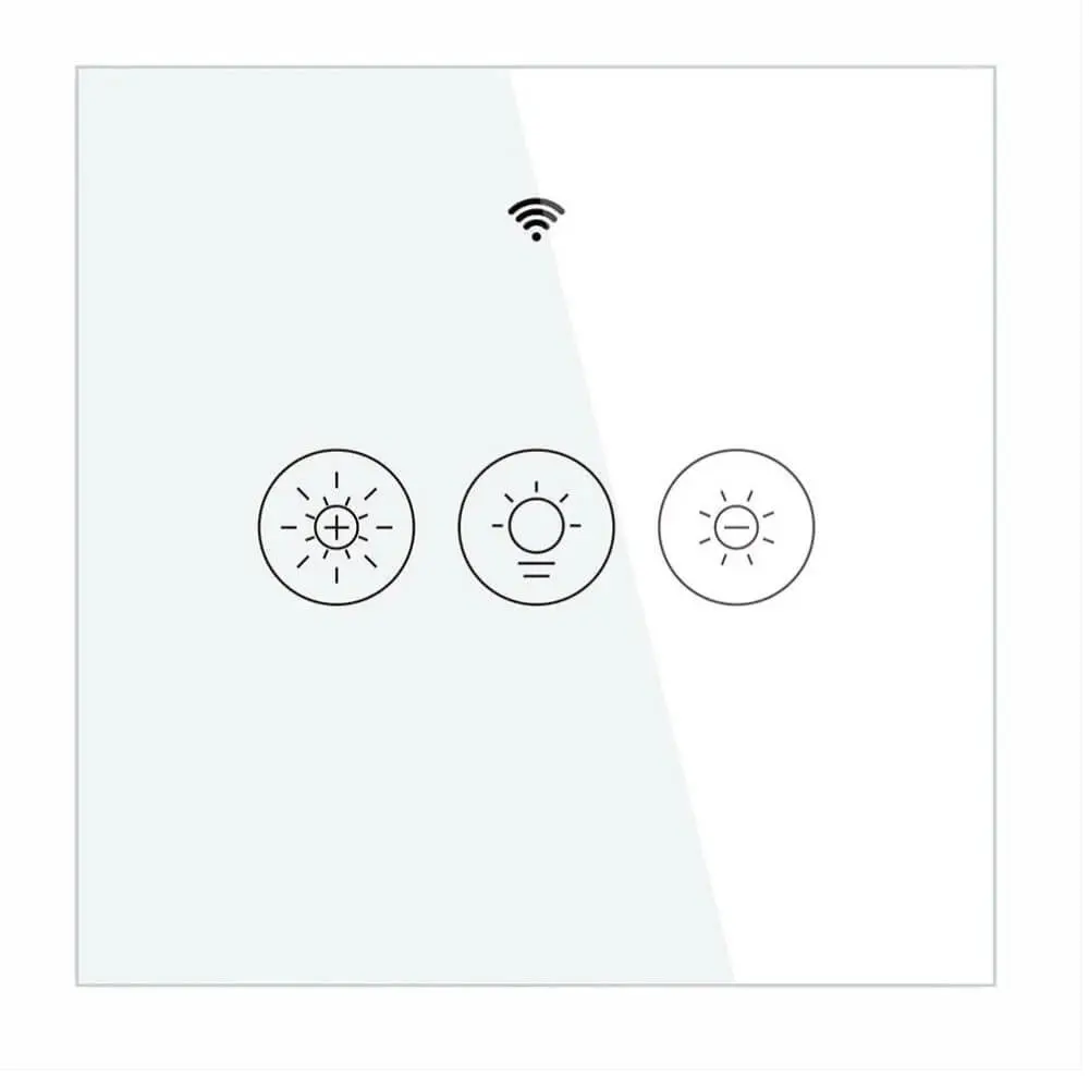 [WRS-EUD-WH] WiFi Smart Light Dimmer Switch RF433 – Glass Touch, EU Version (White)
