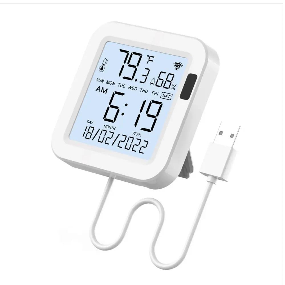 [WSS-FL-TH16-WH] MOES WiFi Smart Temperature & Humidity Sensor with LCD Screen 