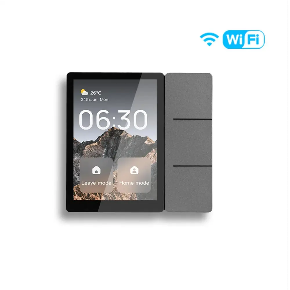 Tuya WiFi 3.5-inch Smart Center Touch Control Panel 3 Relays Physical Buttons Ble Sigmesh Hub Built-in 