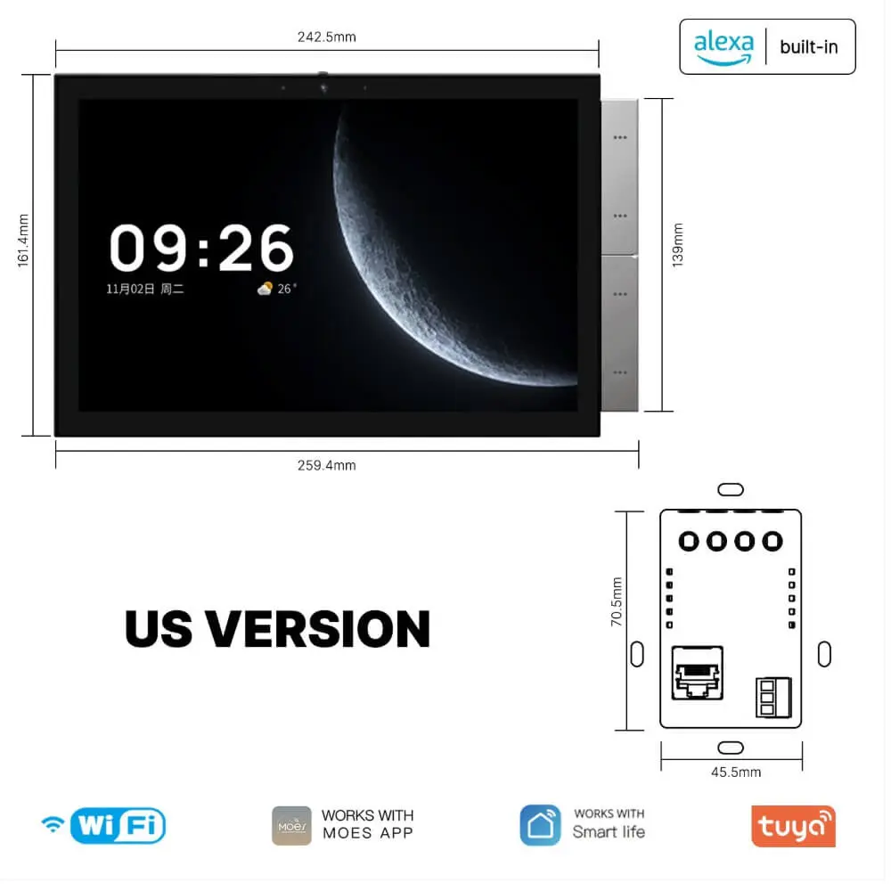 Tuya 10.1-Inch Smart Control Panel Max with Ble/Zigbee Gateway 