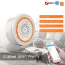جهاز إنذار ذكي بالصوت والضوء يعمل بتقنية الاتصال الذكي بقدرة 90 ديسيبيل لنظام أمان المنزل، يمكن ربطه بالمساعدات الصوتية ويعمل مع البوابة الذكية