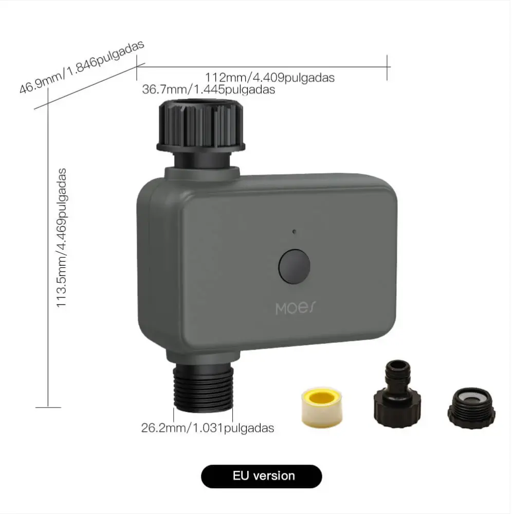 [BWV-YC-US-GY] BLE Smart Sprinkler Water Timer with Rain Delay Filter Washer Programmable Irrigation Timer