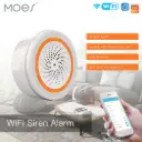 Tuya WiFi Smart Siren Sensor 90dB Sound Light Alarm Sensor Smart Life Siren Audible Alarm No Hub Required
