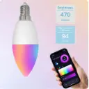 WiFi Smart E14 6W/ E12 5W Candle LED Light Candelabra Bulb RGBCCT 2700-6500K Alexa Google Voice Control 