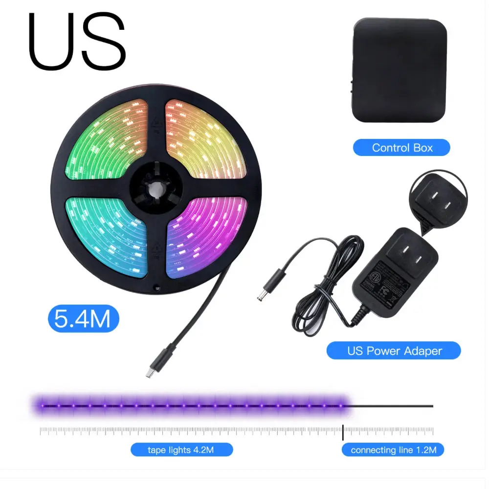 Smart WiFi Ambient Lighting TV Backlight 4K HDMI 2.0 Sync Box LED Light Strip Music