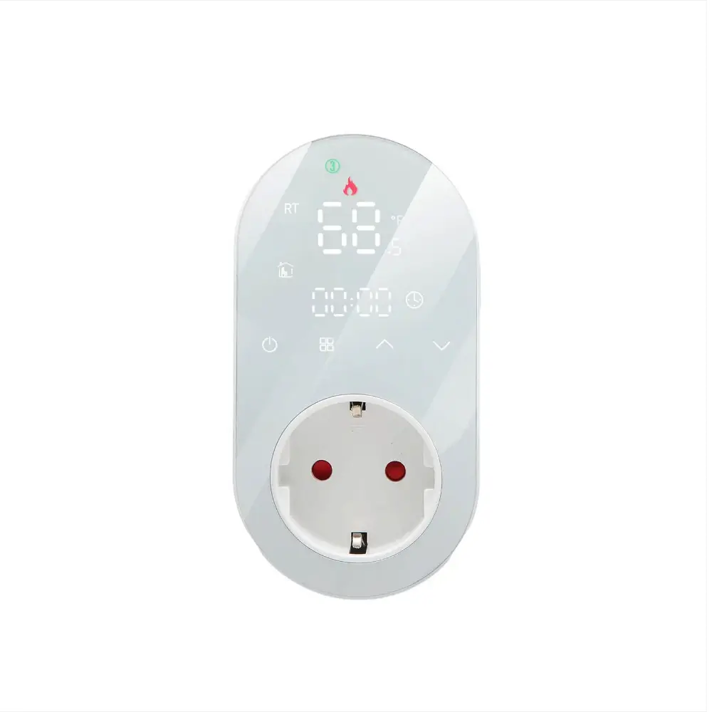 [WTP-BY-EU-WH] Programmable Smart WiFi LED Thermostat Plug Outlet Wireless Electric Plug-in Thermostat Socket  (White)