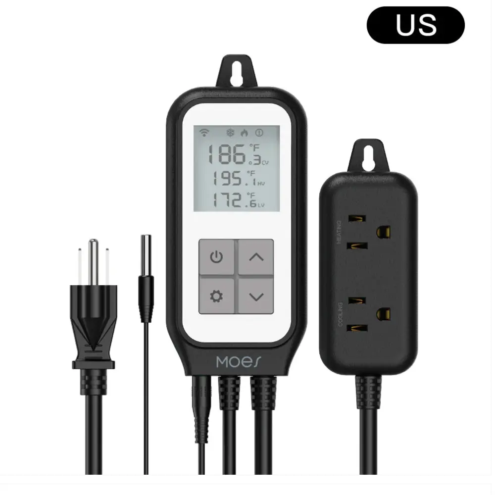 WiFi Digital Temperature Controller Thermostat Outlet Plug Heating and Cooling Mode US/EU 