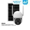 4G Solar Outdoor Security Camera,7800mAh+7W Solar Panel,IP65 Waterproof,360°PTZ,No SIM Required( EU Version) 