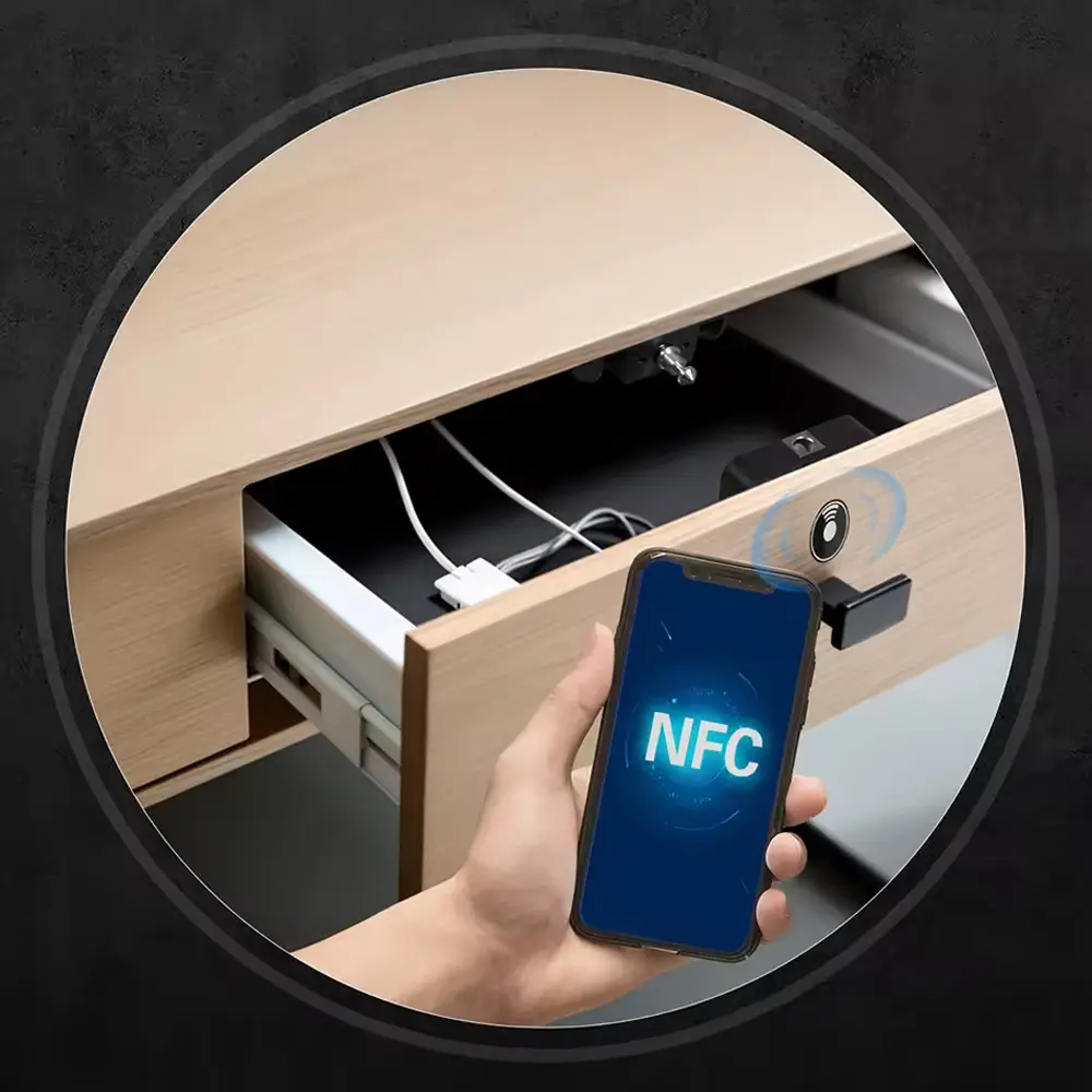 [BDL-L2] Smart Wood Cabinet Lock Keyless IC Card Unlock Door Locker APP Remote Control Drawer Lock RFID Card Smart Electronic Lock