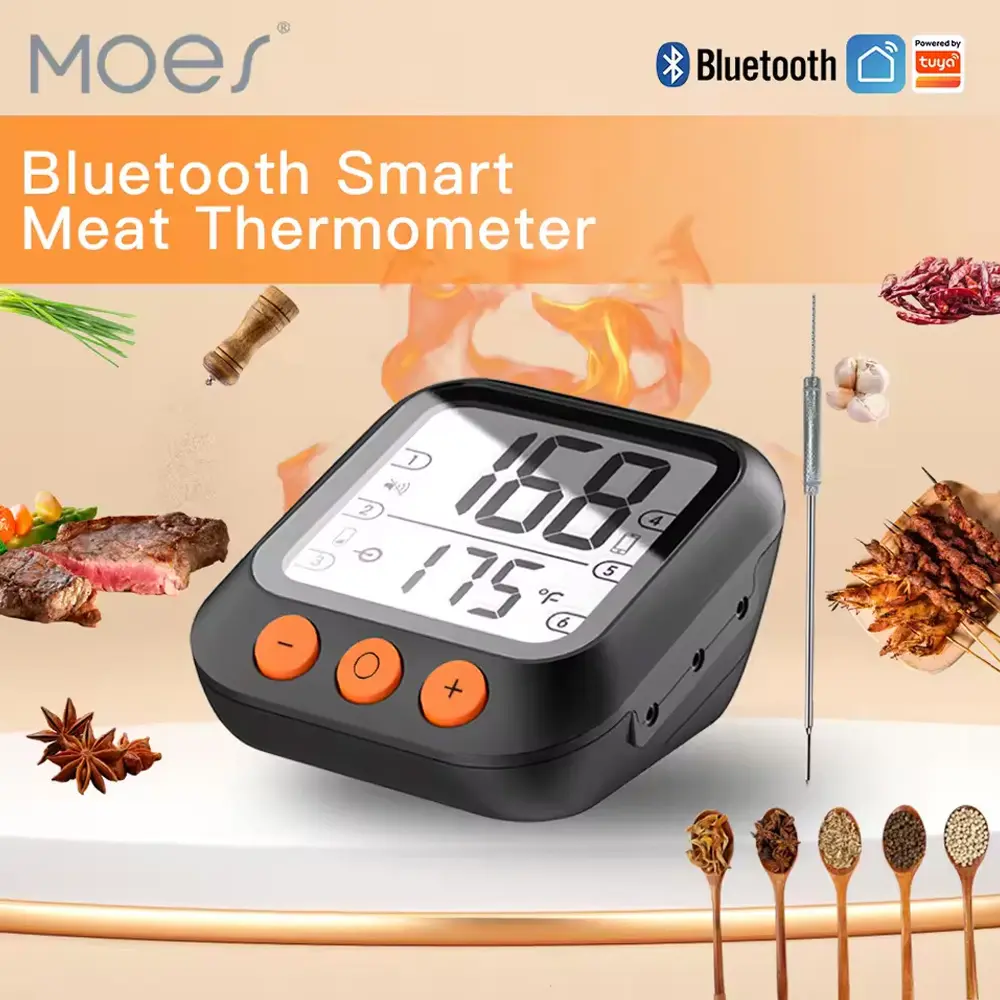 [BSS-SW-BBQ-A] Smart Thermometer Bluetooth BBQ Thermometer Food Grade Probe for BBQ,Oven,Baking and Cooking,Timer and Tuya Alarm