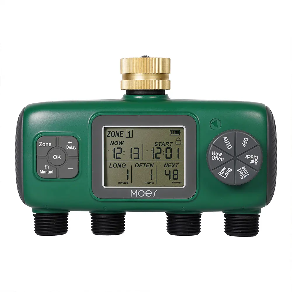 Digital Water Timer Irrigation Automatic Watering Controller Timed Watering Device Garden 4 Outlets Intelligent Timer 