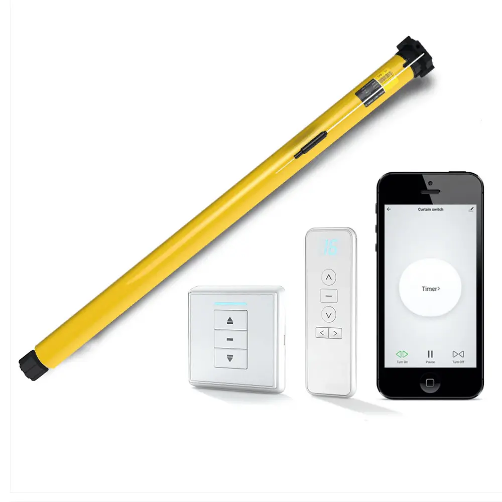 [ZC-AM25] محرك ستائر ذكي أنبوبي 38مم يعمل بتقنية ZigBee مع ريموت RF433  للتحكم عن بُعد