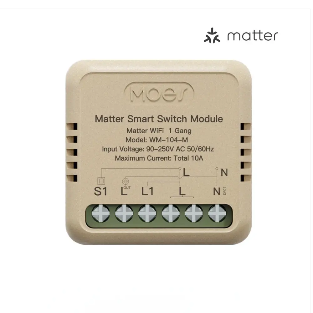 [MWM-104-M] وحدة تحكم ذكية صغيرة WiFi Matter مع مؤقت تشغيل لتشغيل المنزل الذكي (1  مفتاح)