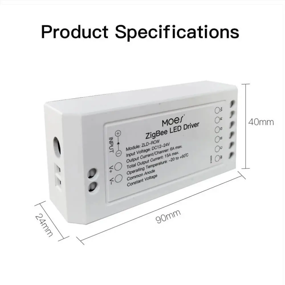 [ZLD-RCW-AC] ZigBee RGB Strip Light Multicolor LED Strip CCT LED Controller Plus Brightness Adjustable 