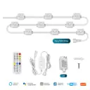 أضواء LED ذكية تعمل بتقنية الواي فاي بتصميم جداري خارجي، مقاومة للماء بمعيار IP67، بطول 16 مترًا وألوان RGB متعددة.