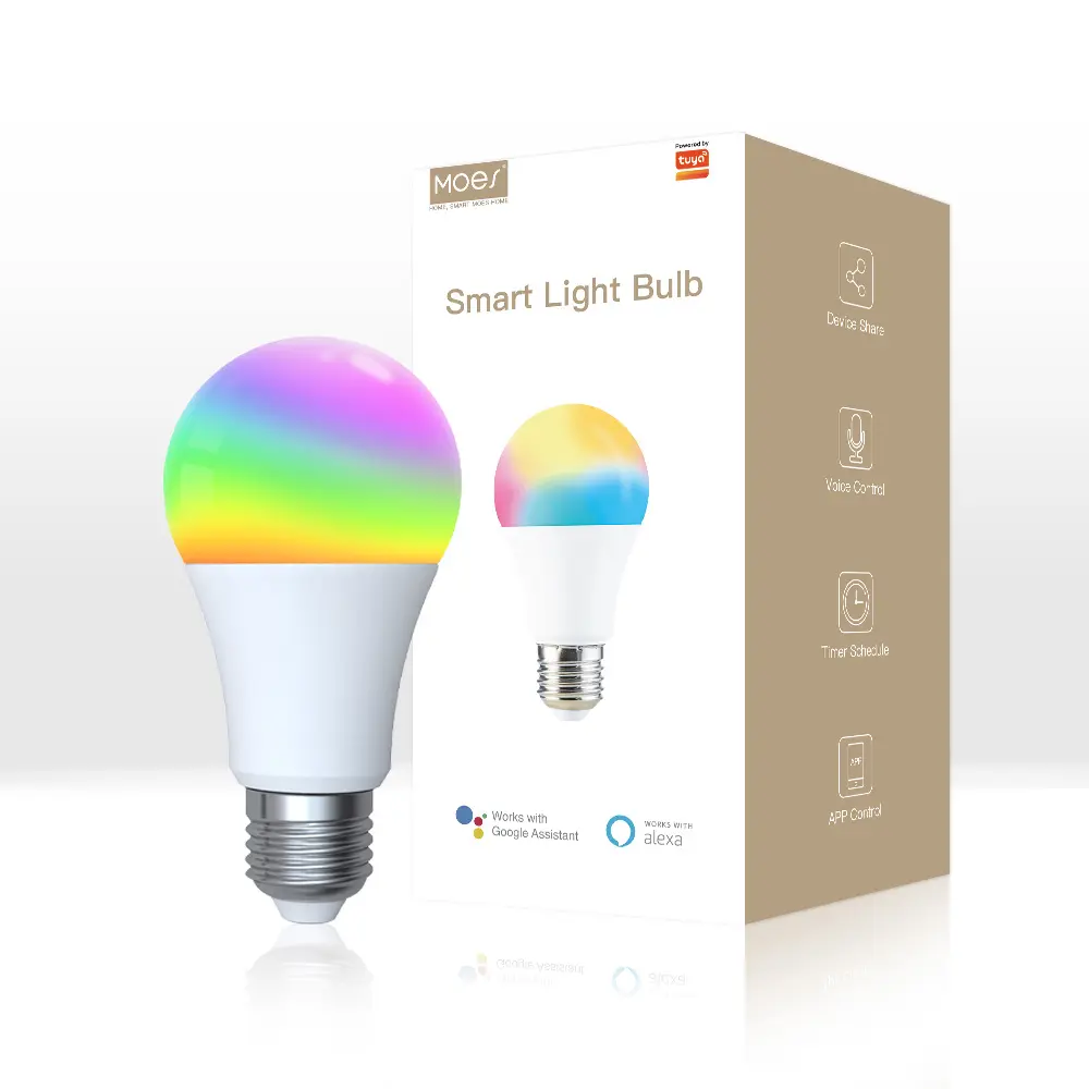Wifi Dimmable Lamp LED Light Bulb With Alexa Color Changing Warm White PVC Globe AC E27 Smart Bulb Ceiling Rgb C9 Faceted