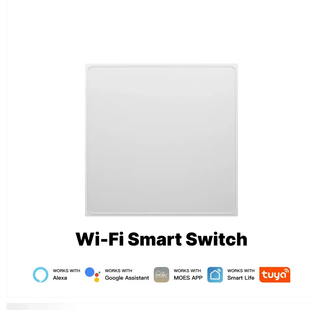 [WS-SF-EU1-WH] Star Feather Series WiFi Smart Switch Push Button With Neutral Light Scene 2in1 Switch EU Version  (White, 1Gang)