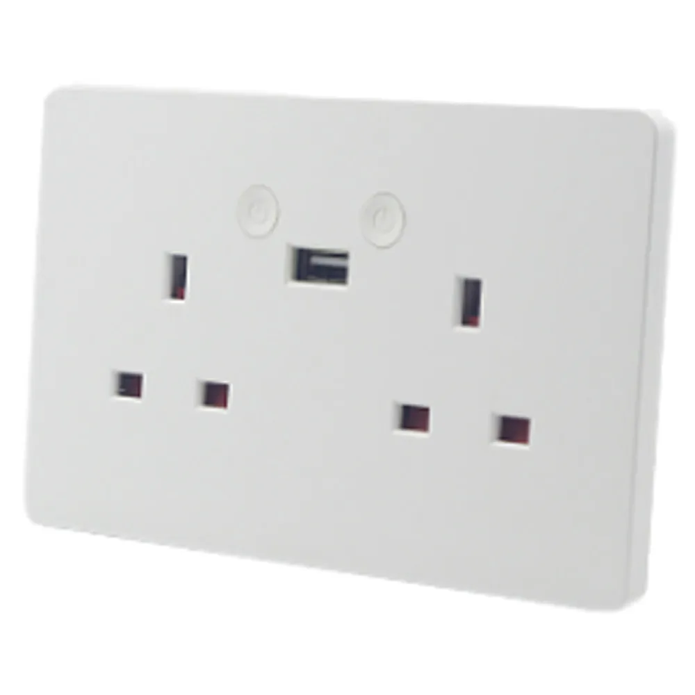 [WK-UK2U] WiFi Dual UK Socket 100-240V AC50/60HZ,125*80mm，13A 