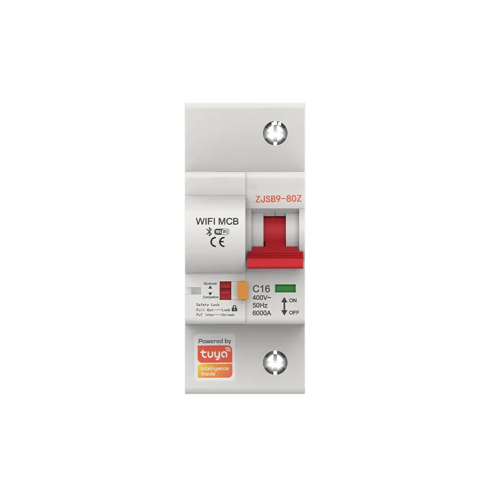 Smart WiFi Circuit Breaker IoT Air Switch 1P 10A-100A Work with Smart Life/Tuya APP Voice Control with Alexa Google Home