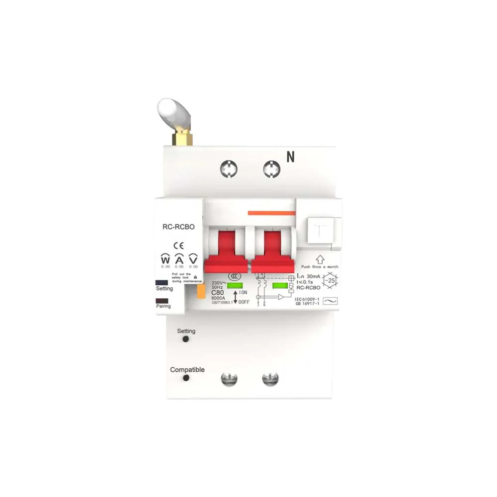 Smart WiFi Circuit Breaker IoT Air Switch 2P 10A-80A Work with Smart Life/Tuya APP Voice Control with Alexa Google Home 