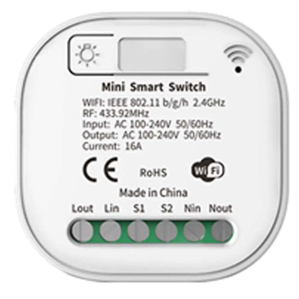 1-Gang WiFi + RF Smart Switch Controller – Supports Tuya App