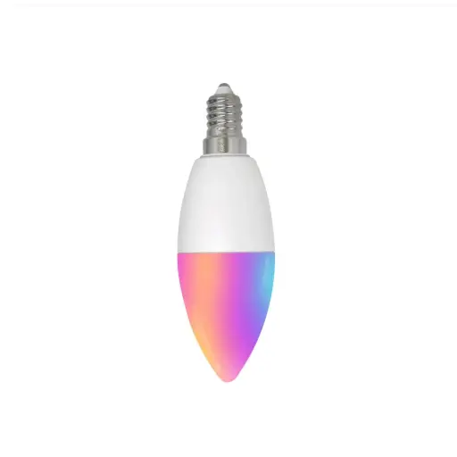 [ZB-TDC5-RCW-E14] ZigBee Smart E14 Candle LED Light Candle Bulb 5W RGBCCT 2200-6500K Alexa Google Voice Control 