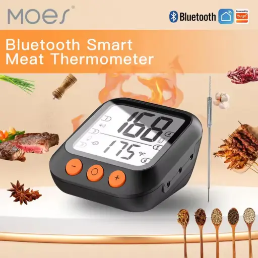 [BSS-SW-BBQ-A] Smart Thermometer Bluetooth BBQ Thermometer Food Grade Probe for BBQ,Oven,Baking and Cooking,Timer and Tuya Alarm