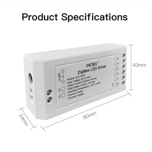 [ZLD-RCW-AC] شريط إضاءة LED متعدد الألوان مع وحدة تحكم زجبي وضبط السطوع وحرارة اللون (CCT)