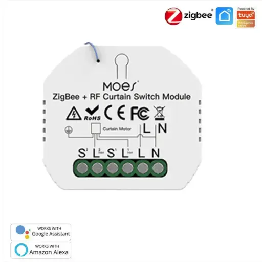 [MS-108ZR] ZigBee RF433 Smart Curtain Switch Module for Electric Motorized Roller Blinds Shutter Motor 